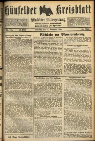 Zweite Ausgabe vom Dienstag, den 18. November 1930.