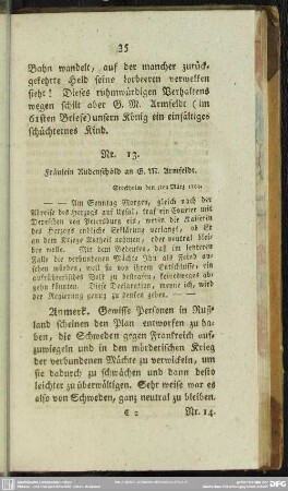 Nr. 13. Fräulein Rudenschöld an G. M. Armfeldt. Stockholm den 5ten März 1793