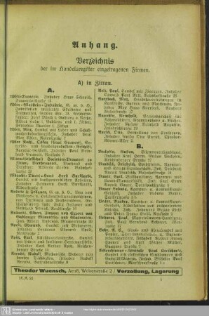 Handelsregister : XII. Verzeichnis der im Handelsregister eingetragenen Firmen