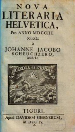 Nova literaria Helvetica. 1703 (1704)