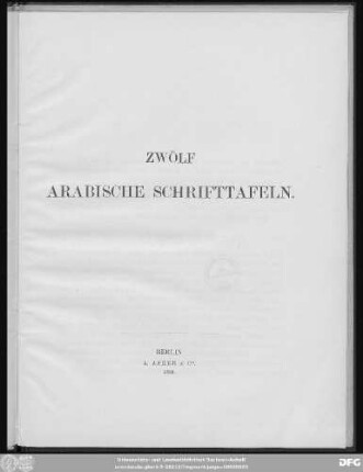 Zwölf arabische Schrifttafeln
