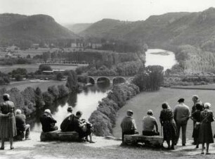 Blick von Schloß Beynac über die Dordogne Landschaft