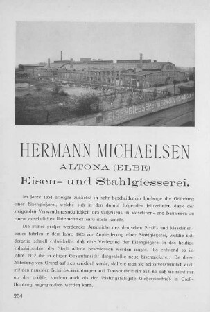 Hermann Michaelsen Altona Eisen- und Stahlgiesserei.