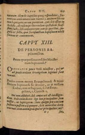 Caput XIII. De Personis Baptizantibus.