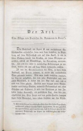 Der Arzt. Eine Skizze von Professor Dr. Naumann in Bonn.