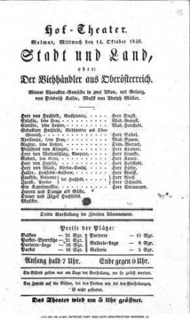 Stadt und Land, oder: Der Viehhändler aus Oberösterreich