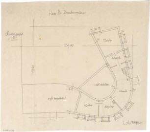 Gsaenger, Gustav; München - Obermenzing, Bauseweinallee; Haus Dr. Haubenreiser - Grundriss Keller