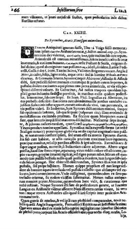 Cap. XXIIII. De Syronibus, Acaris, Tineisque animalium