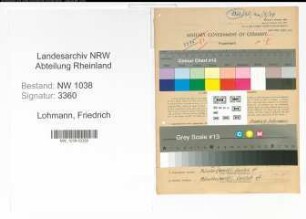 Entnazifizierung Friedrich Lohmann , geb. 21.02.1916 (Bahnbeamter)