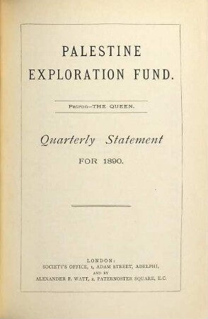 Quarterly statement. 1890 = Year 22