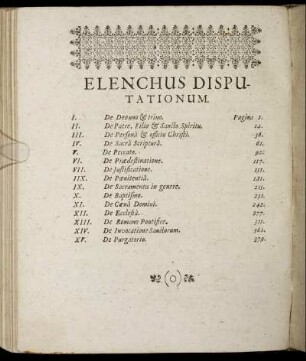Elenchus Disputationum.