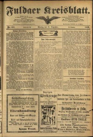 Zweite Ausgabe vom Montag, den 31. Dezember 1906.