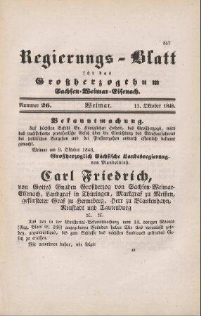 Nr. 26 : 11. Oktober 1848