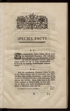 Species Facti