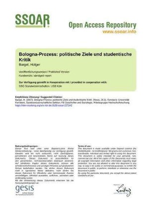Bologna-Prozess: politische Ziele und studentische Kritik