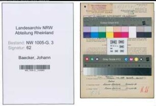 Entnazifizierung Johann Baecker , geb. 18.02.1901 (Elektriker)