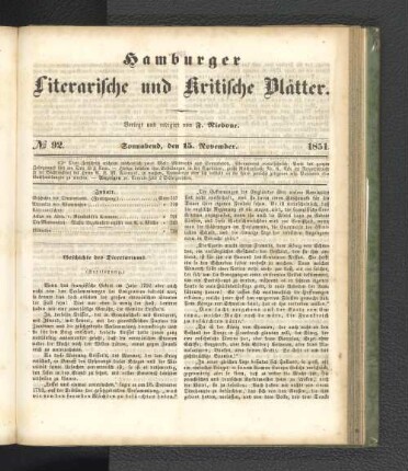 No. 92. 15. November 1851