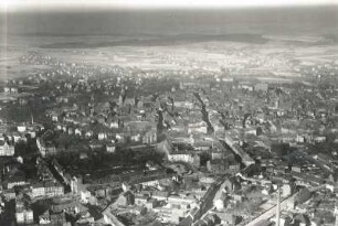 Freiberg. Stadtzentrum. Luftbild-Schrägaufnahme