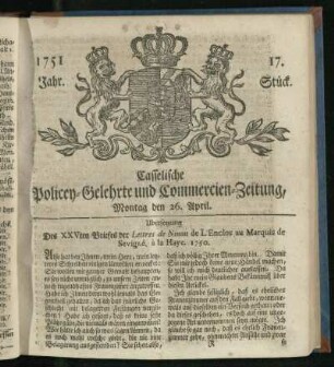 17. Stueck, Montag den 26. April 1751