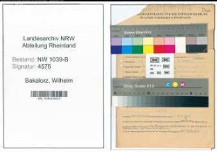 Entnazifizierung Wilhelm Bakalorz , geb. 25.05.1912 (Postbeamter)