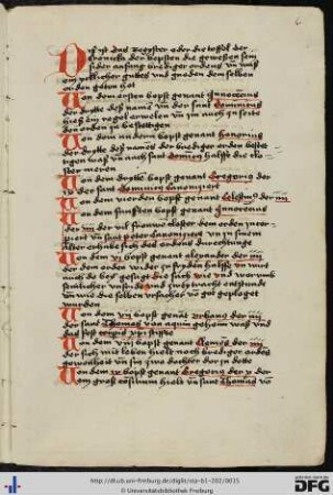 [6r - 7v] Die Papstchronik Predigerordens, Inhaltsverzeichnis.