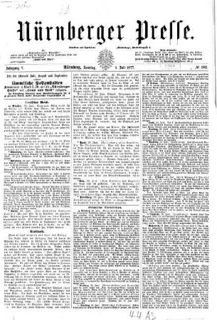 Nürnberger Presse. 1877,7/12 = Jg. 5