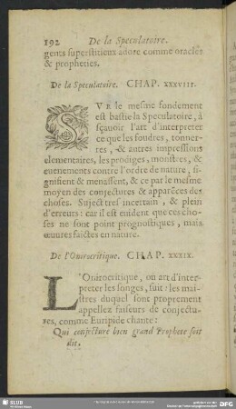 De la Speculatoire. Chap. XXXVIII.