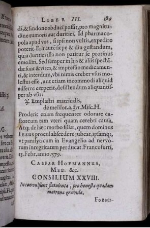 Consilium XXVIII. In convulsione flatulenta, pro honesta quadam matrona gravida
