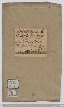 Catone in Utica. Excerpts - Mus.2953-N-3 : orch - G; GraunWV B:I:9