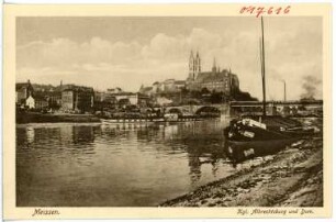 Meißen. Burgberg - Elbe mit Dampfer Graf Moltke
