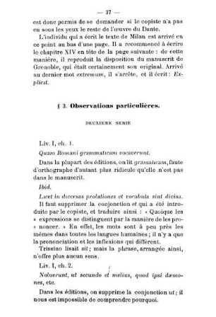 § 3. Observations particulières. Deuxieme Serie