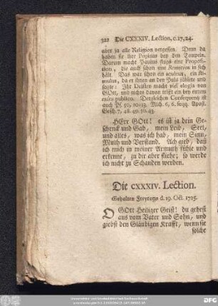 Die CXXXIV. Lection. Gehalten Freytags d. 19. Oct. 1725.