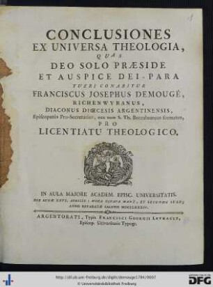 Conclusiones Ex Universa Theologia
