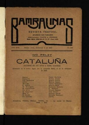 Cataluna : sainete en un acto y tres cuadros