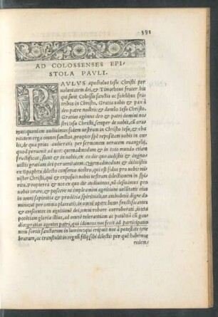 Ad Colossenses Epistola Pauli.