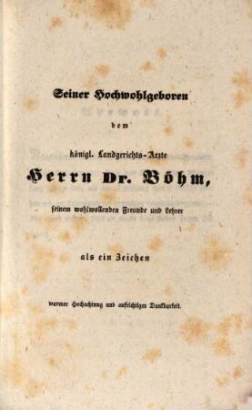 Die Medicin in ihrem Zusammenhange mit den Naturwissenschaften : ein fragmentarischer Versuch