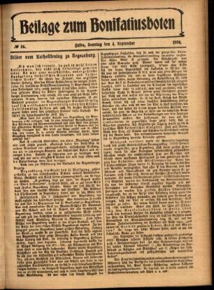 Zweite Ausgabe vom Sonntag, den 04. September 1904.