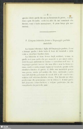 1. Lingua letterata ferma e linguaggio parlato instabile