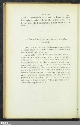 1. Lingua letterata ferma e linguaggio parlato instabile
