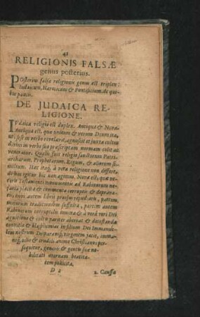 Religionis Falsae genus posterius.
