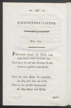 Schwestern-Lieder. No. 65. - No. 68.