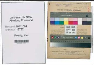Entnazifizierung Karl Koenig , geb. 27.06.1892 (Kaufm.Angestellter)
