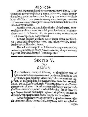 Sectio V. De Sensv.