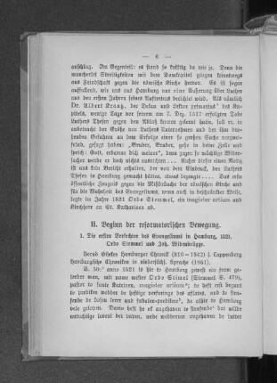 II. Beginn der reformatorischen Bewegung.