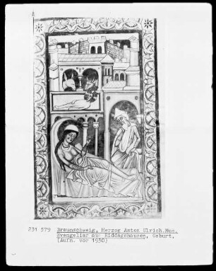 Evangeliar aus Sankt Ägidien (sog. Riddagshäuser Evangeliar), fol. 18 r: Geburt Christi