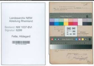 Entnazifizierung Hildegard Fette , geb. 00.00.0000 (Obersekretaer)