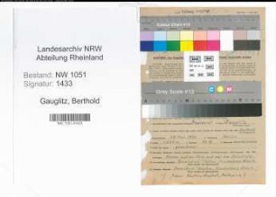 Entnazifizierung Berthold Gauglitz , geb. 28.05.1896 (Lehrer)