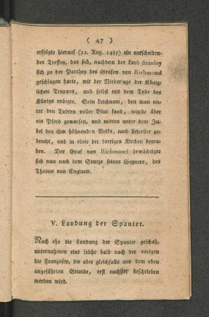 V. Landung der Spanier.