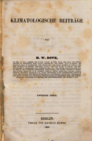 Klimatologische Beiträge, 2