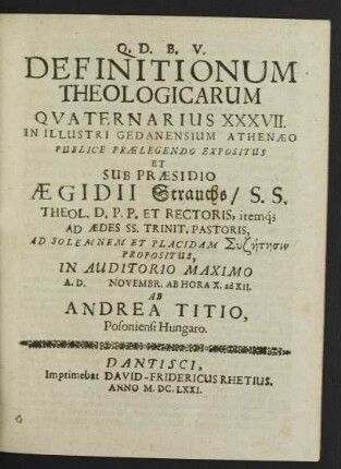 Definitionum Theologicarum Quaternarius XXXVII.